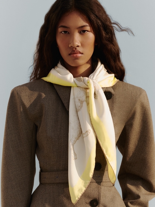 The Caniche large silk scarf