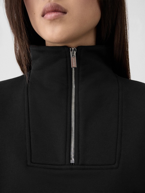 Gros Grain ジップロールネックスウェットシャツ