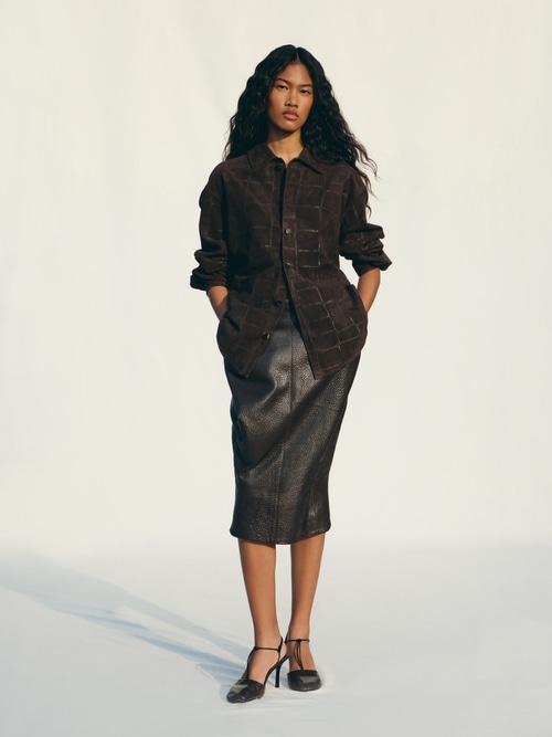 The Cubisto leather skirt