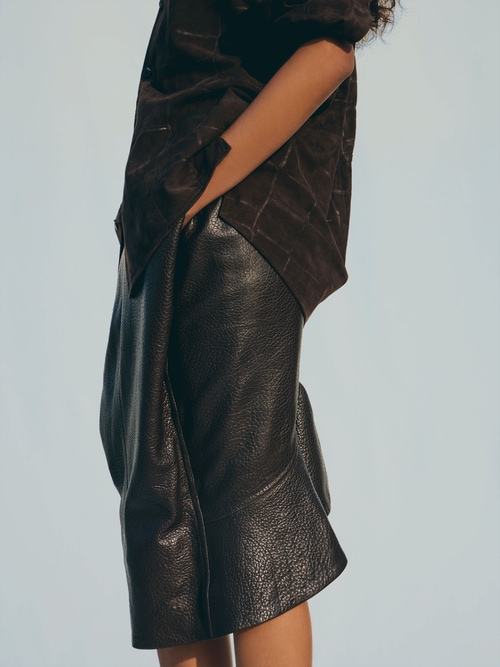 The Cubisto leather skirt