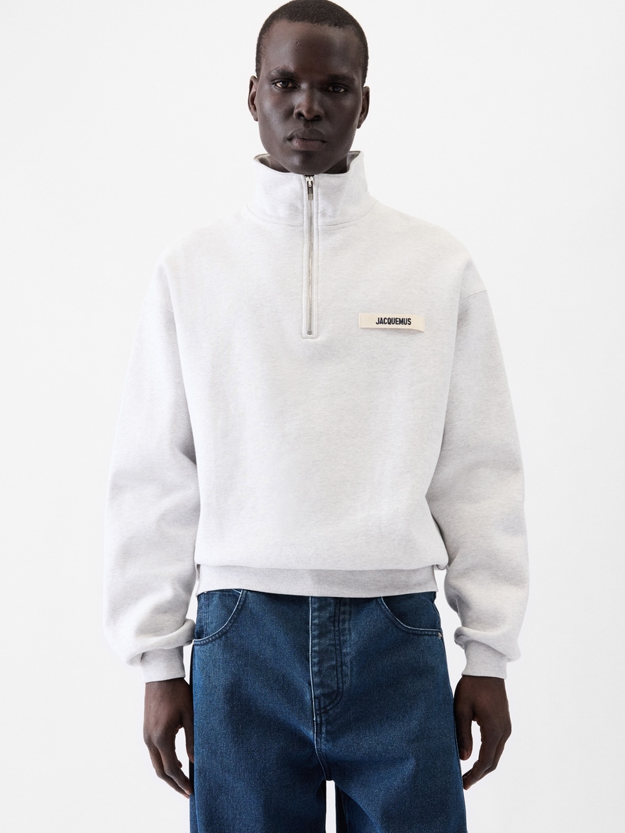 Jacquemus Le Camionneur Gros Grain Sweatshirt Light Beige In Neutrals