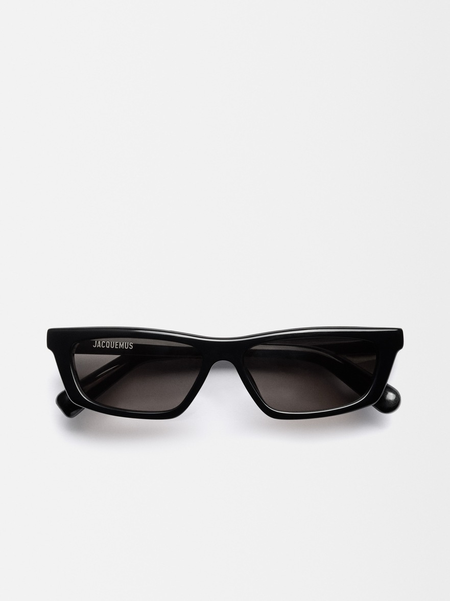 Jacquemus Les Lunettes Trapezi In Black