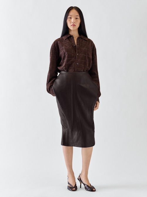 The Cubisto leather skirt