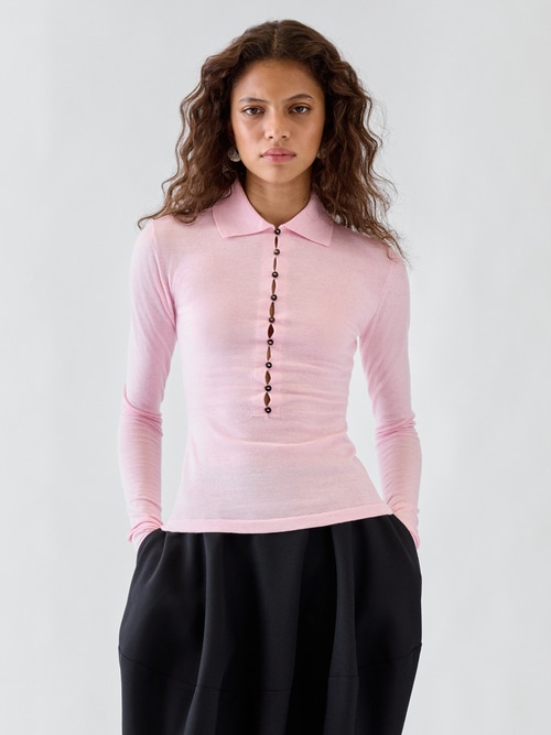 The Merino long-sleeve polo shirt