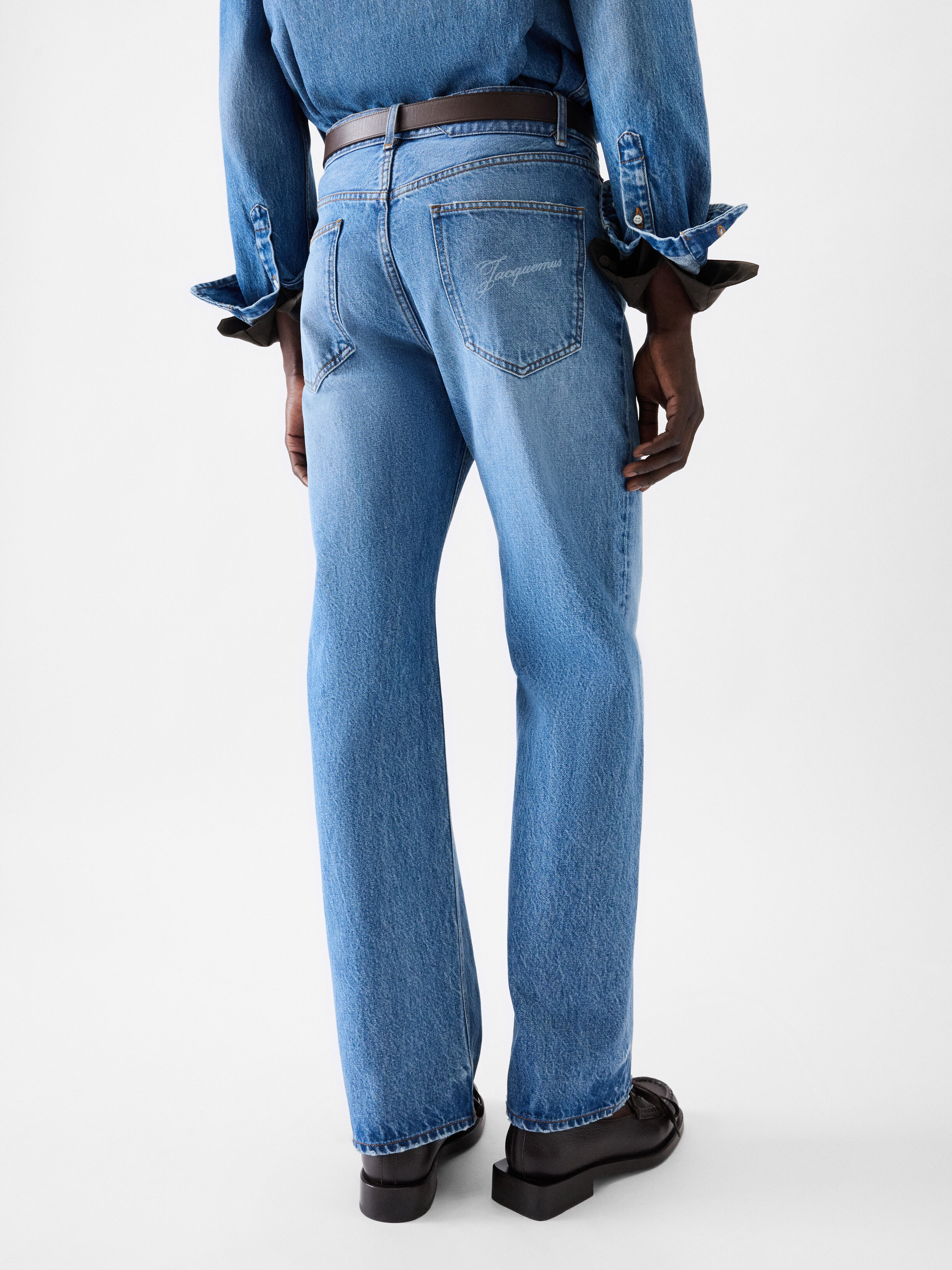 【ゆき】JACQUEMUS ストレートデニム ブルー29インチ Jacquemus Le de-Nîmes Large wide-leg jeans Jacquemus
