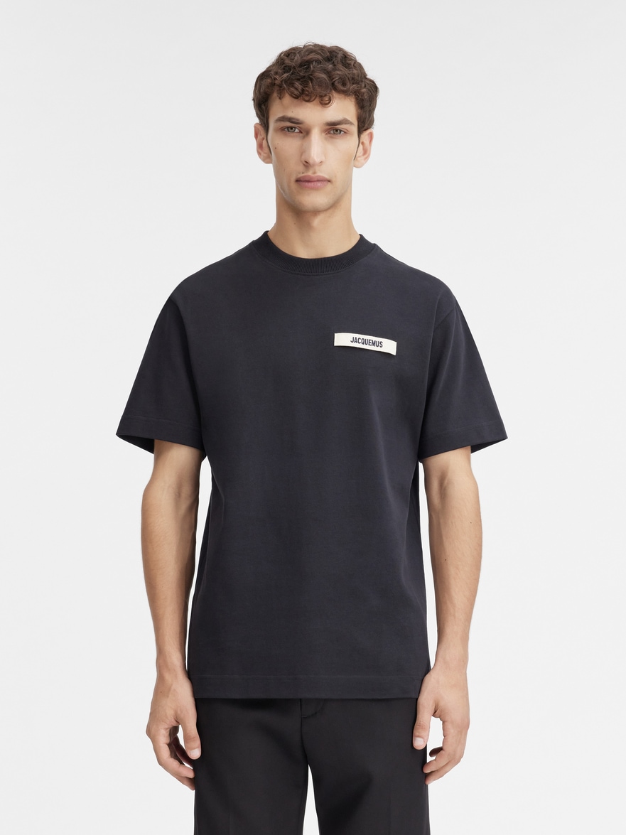 Jacquemus Logo-patch Cotton T-shirt In Black