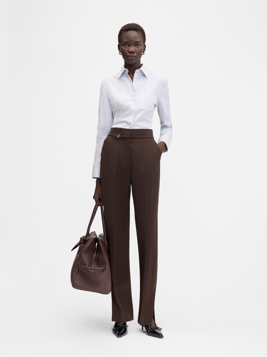 Jacquemus Le Pantalon Tibau In Marron Foncé