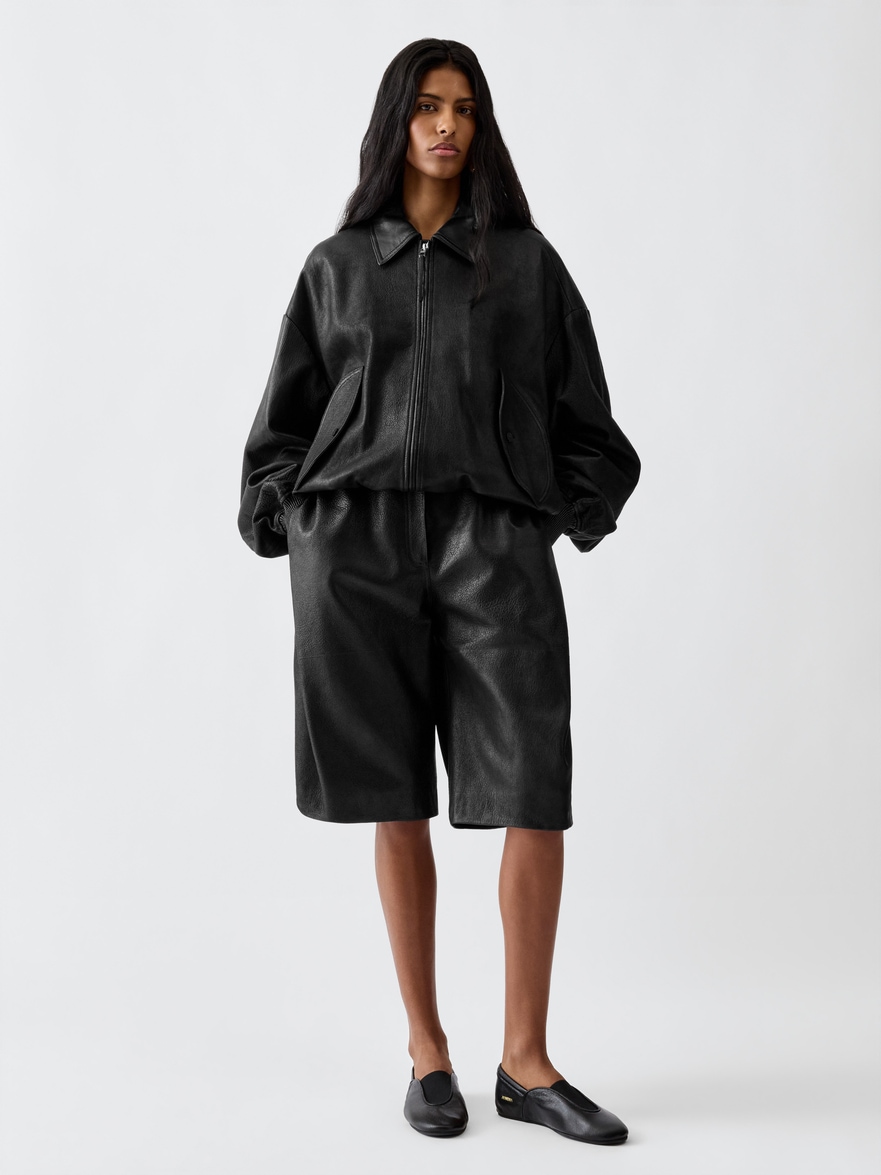 Jacquemus Le Blouson Losange Cuir In Black