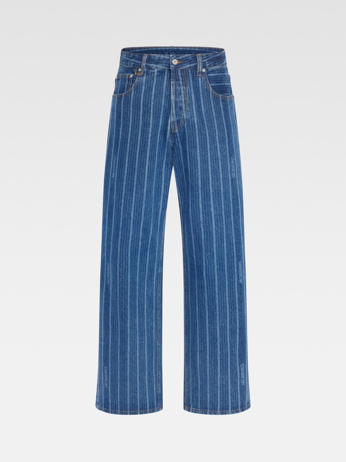 Jack Mus Cotton denim Stitch Straight Logo Denim pants Bottoms Indigo blue 29