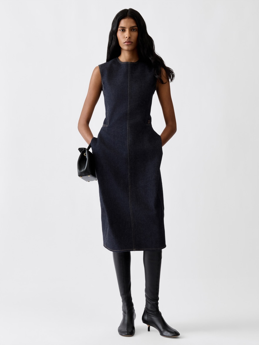 Jacquemus The De-nîmes Cubisto Dress In Blue
