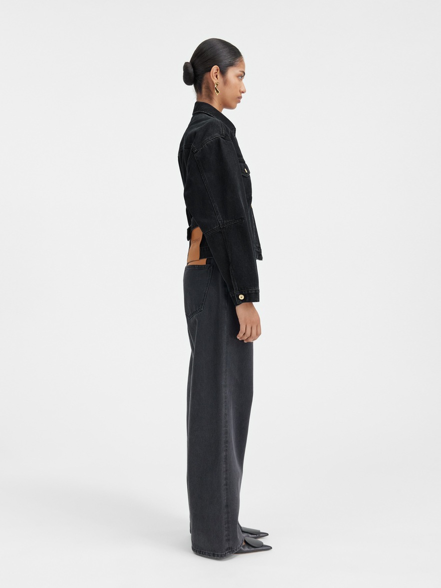 JACQUEMUS Women's Grosgrain Shawl Black