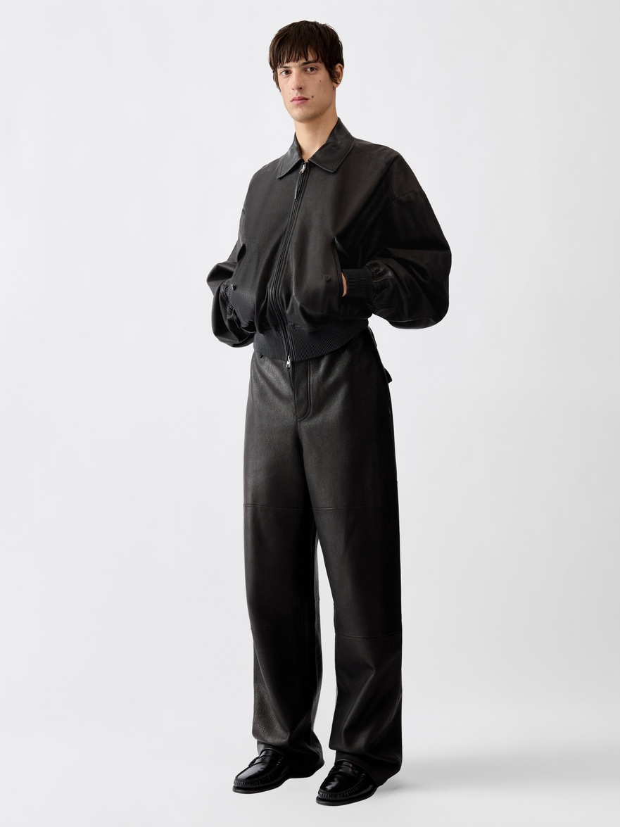 Jacquemus The Tintore Leather Pants In Black