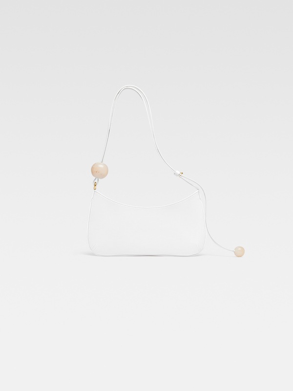 Jacquemus White Calf Leather Bos Taurus Shoulder Bag