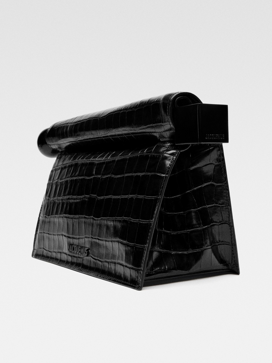 Jacquemus Black Croc Crossbody Jacquemus Calfskin Crocodile