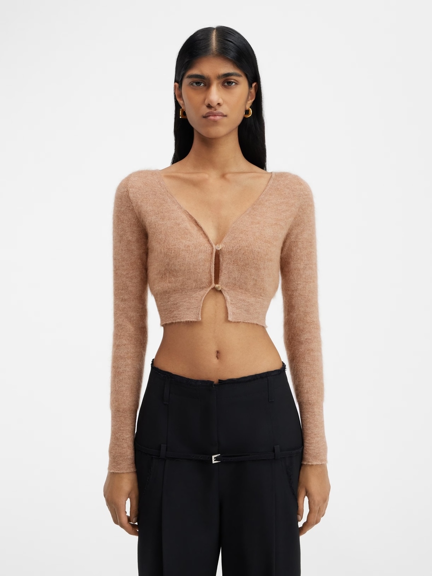 Jacquemus La Maille Pralu Cardigan In Marron Clair