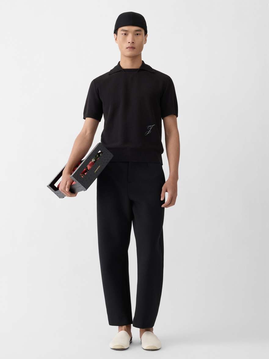 Jacquemus The J Knit Polo In Black