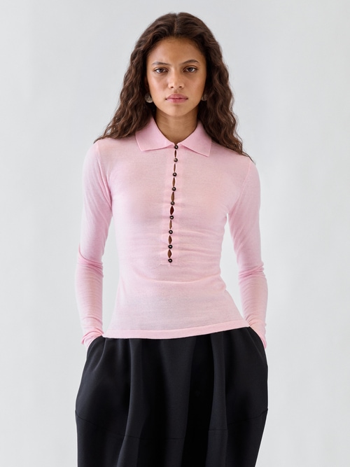 Le polo Merino manches longues
