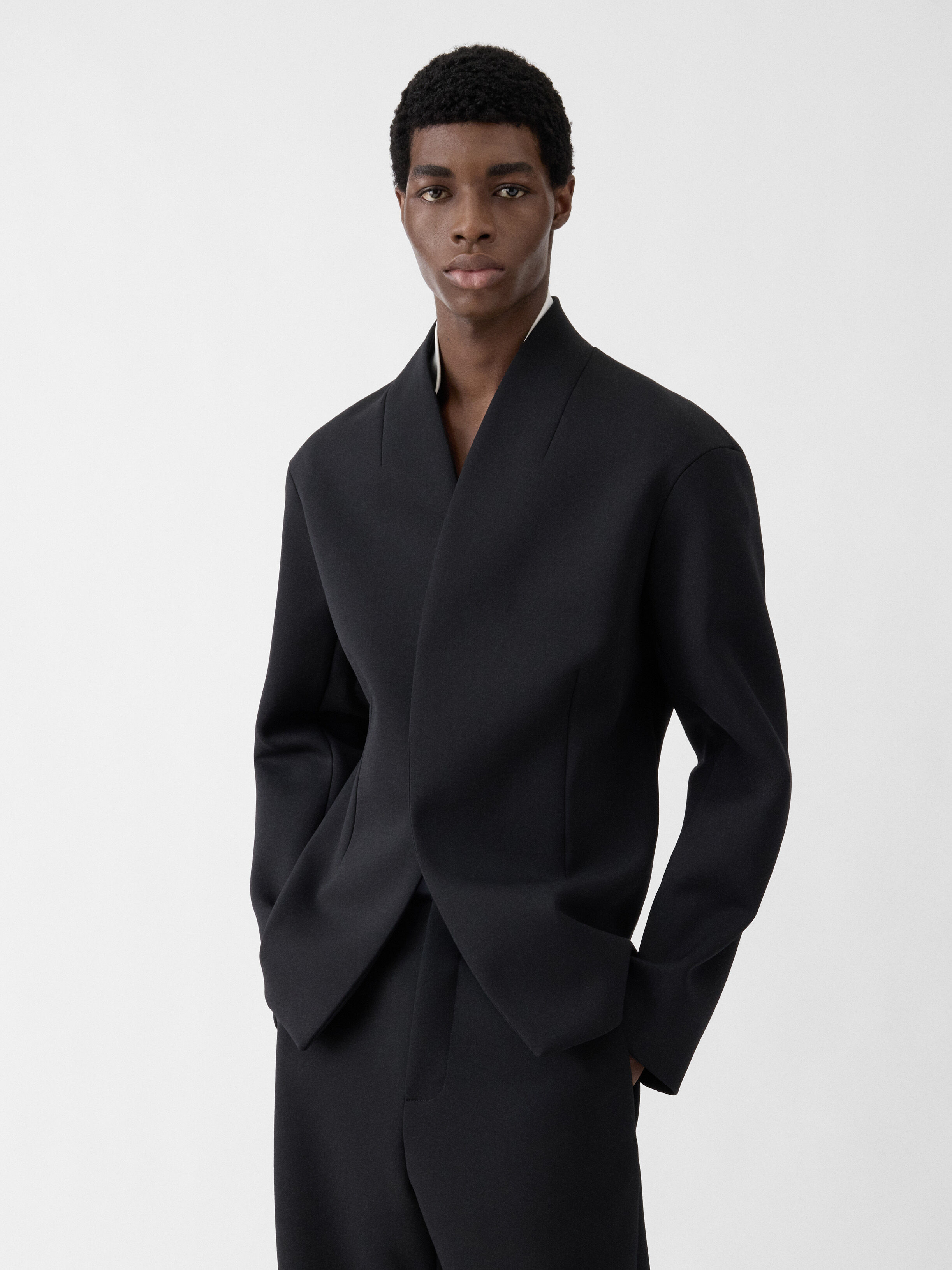 JACQUEMUS ノーカラージャケット Jacquemus ノーカラー ジャケット | ブラック | FARFETCH JP