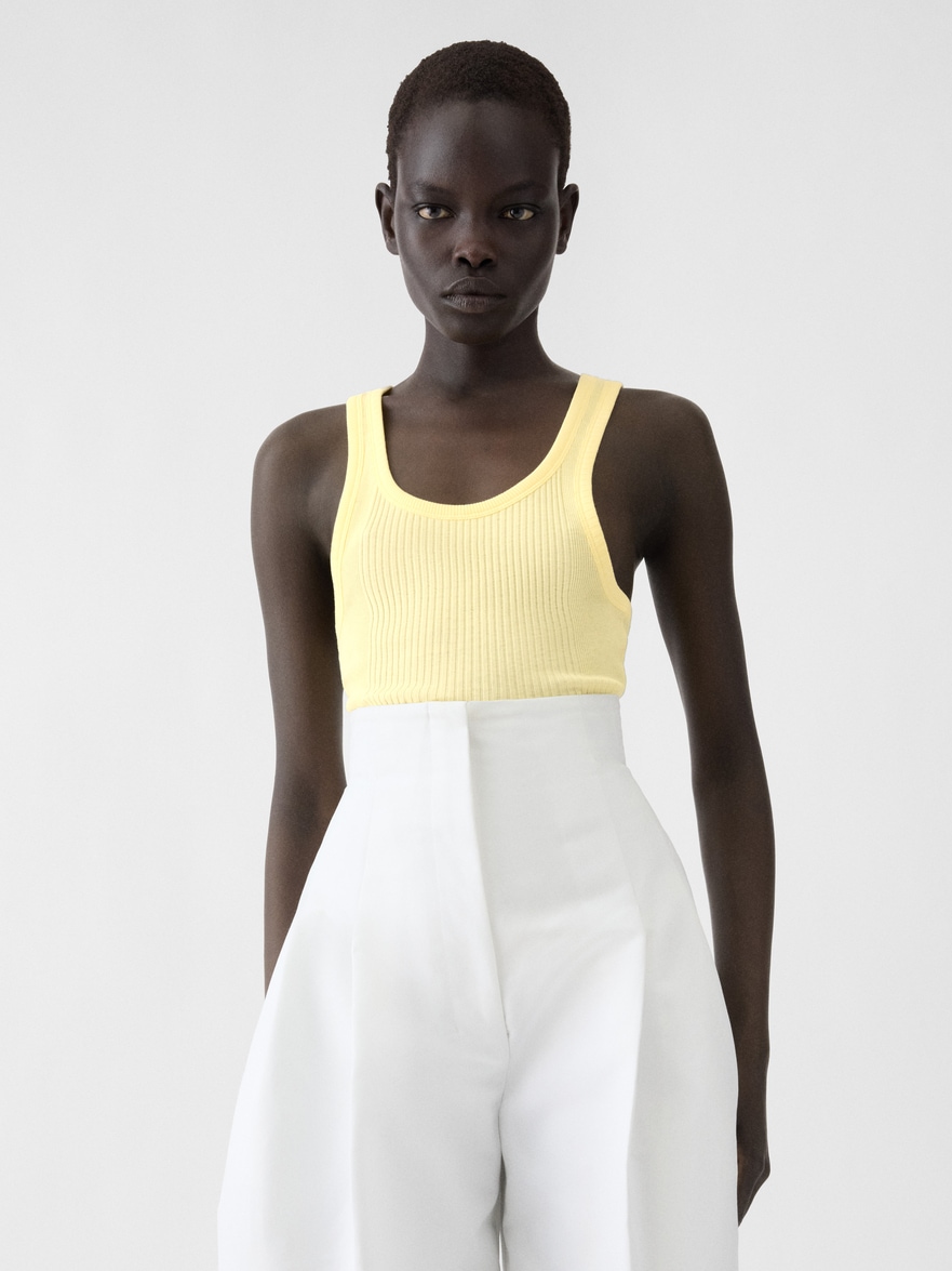 Jacquemus The Rond Carré Tank Top In Yellow
