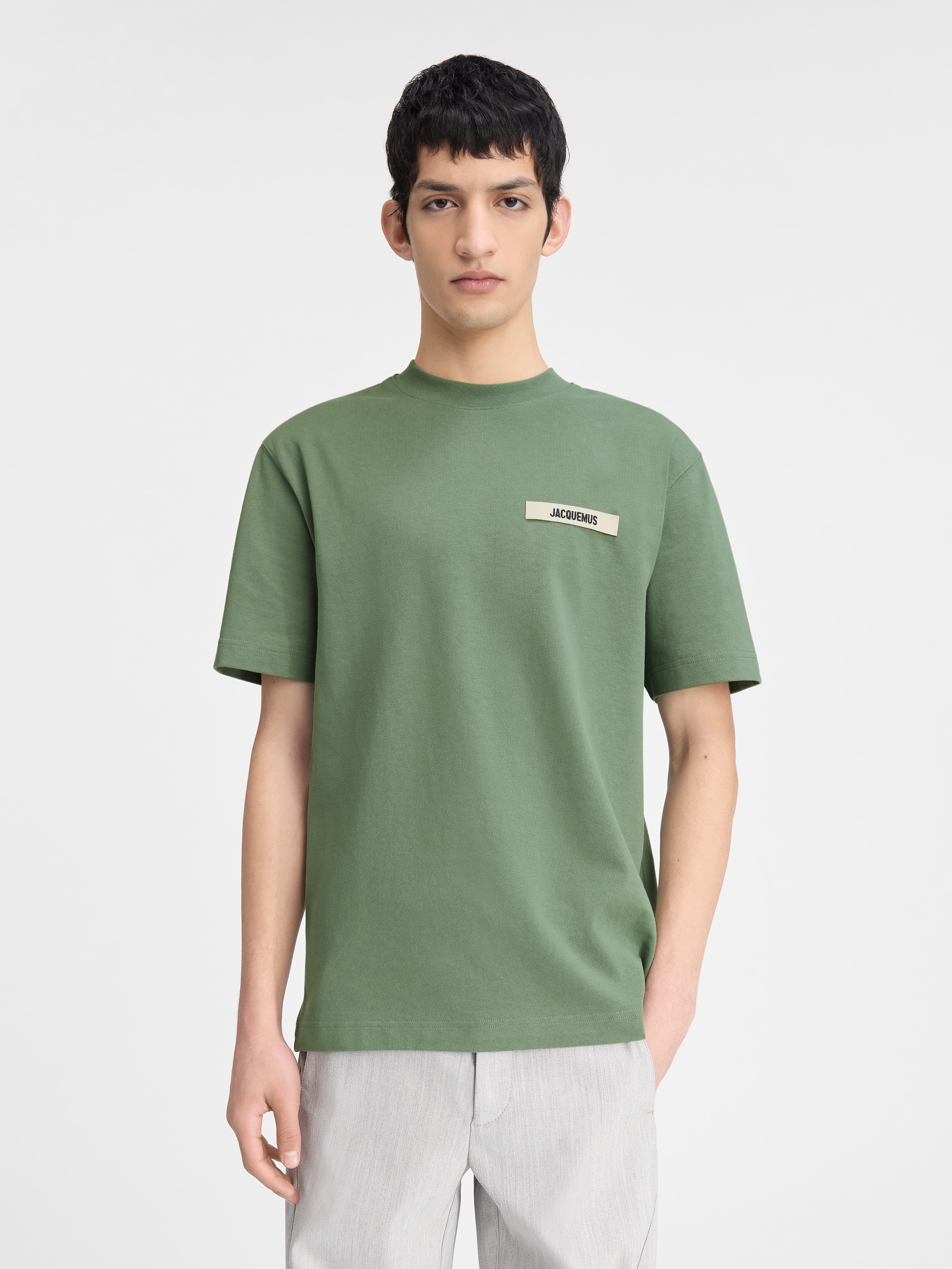 JACQUEMUS Men's Grosgrain Shirt Beige