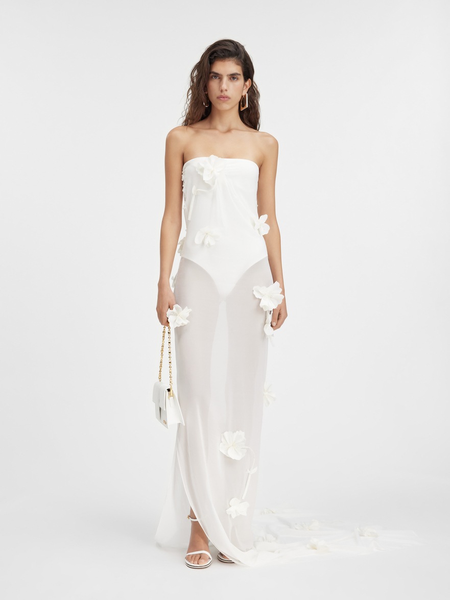 Jacquemus The Bocciolo Long Dress In White