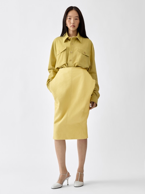 The Cubisto leather skirt