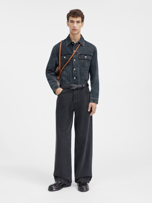 Los pantalones anchos de denim de-N&icirc;mes
