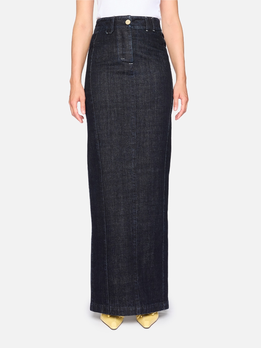 Jacquemus The De-nïmes Denim Pencil Skirt In Blue