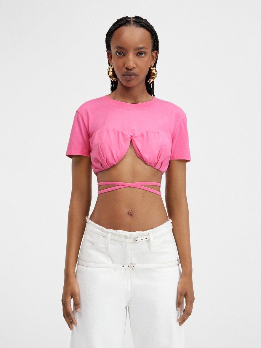 Jacquemus Baci Cropped Cotton T-shirt