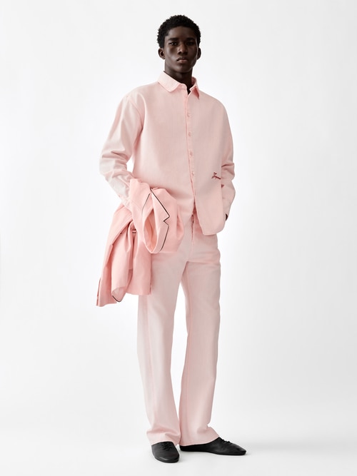 The de-N&icirc;mes straight denim pants