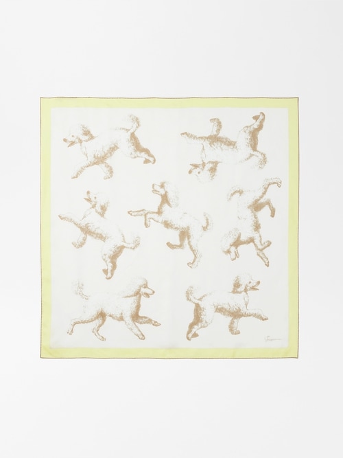 The Caniche large silk scarf